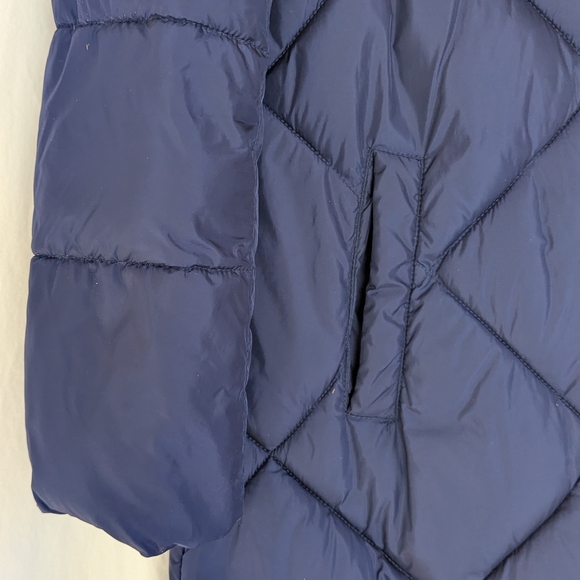 YVYVLOLO Coat Puffer Womens S-M * Quilted Purple Asymmetric Zip Closure Hooded - Picture 3 of 9